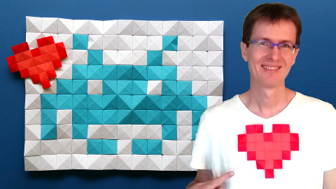 How to make origami pixels and mosaics