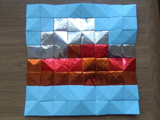 The Salmon of Knowledge origami mosaic by Michaela Bertsch
