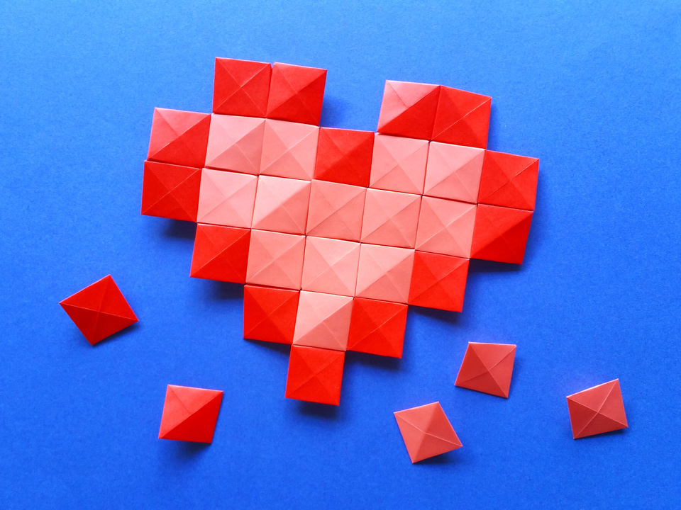 Origami Pixels Heart
